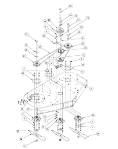 Fabricated Spindle Assembly Diagram and Parts List for GF1748 55AE234M150-WAM Cub Cadet Lawn Mower